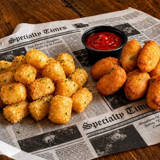 Kids Chicken Tenders Or Mac & Cheese Bites & Any Fries.
